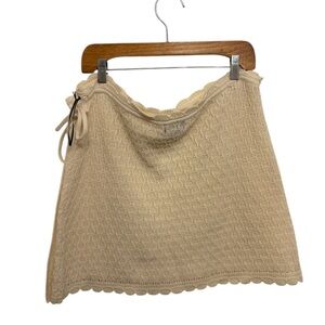 Chic Beige Knit Mini Skirt